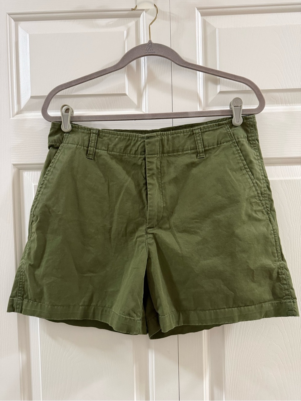 Gap Downtown Khaki Shorts Olive Green Stretch Chino Casual Women’s Size 12
